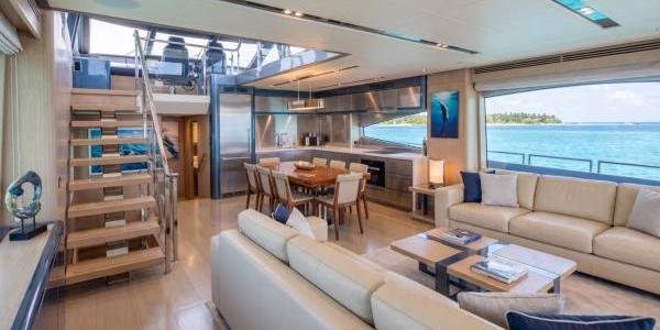 28m Sports Catamaran Lower Saloon